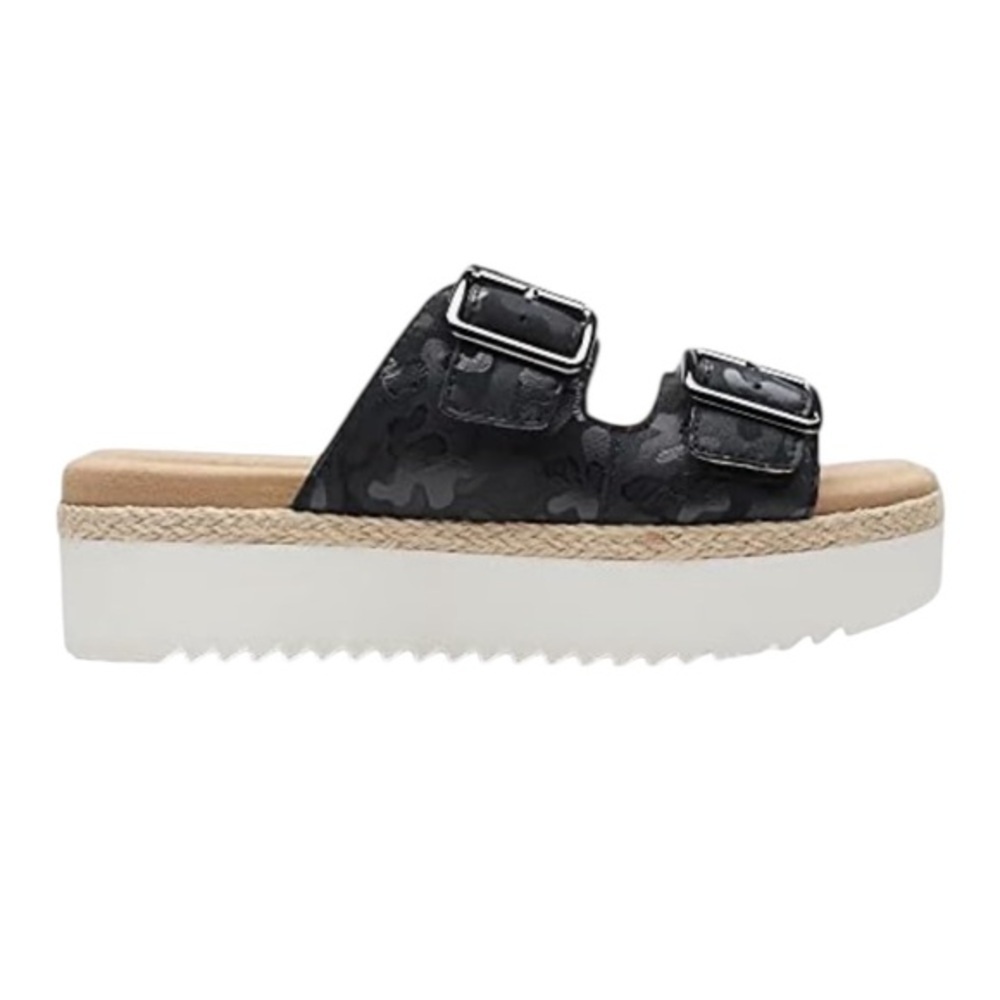 Clarks Lana Beach Camouflage Leather Strap Slide - Picture 2 of 4